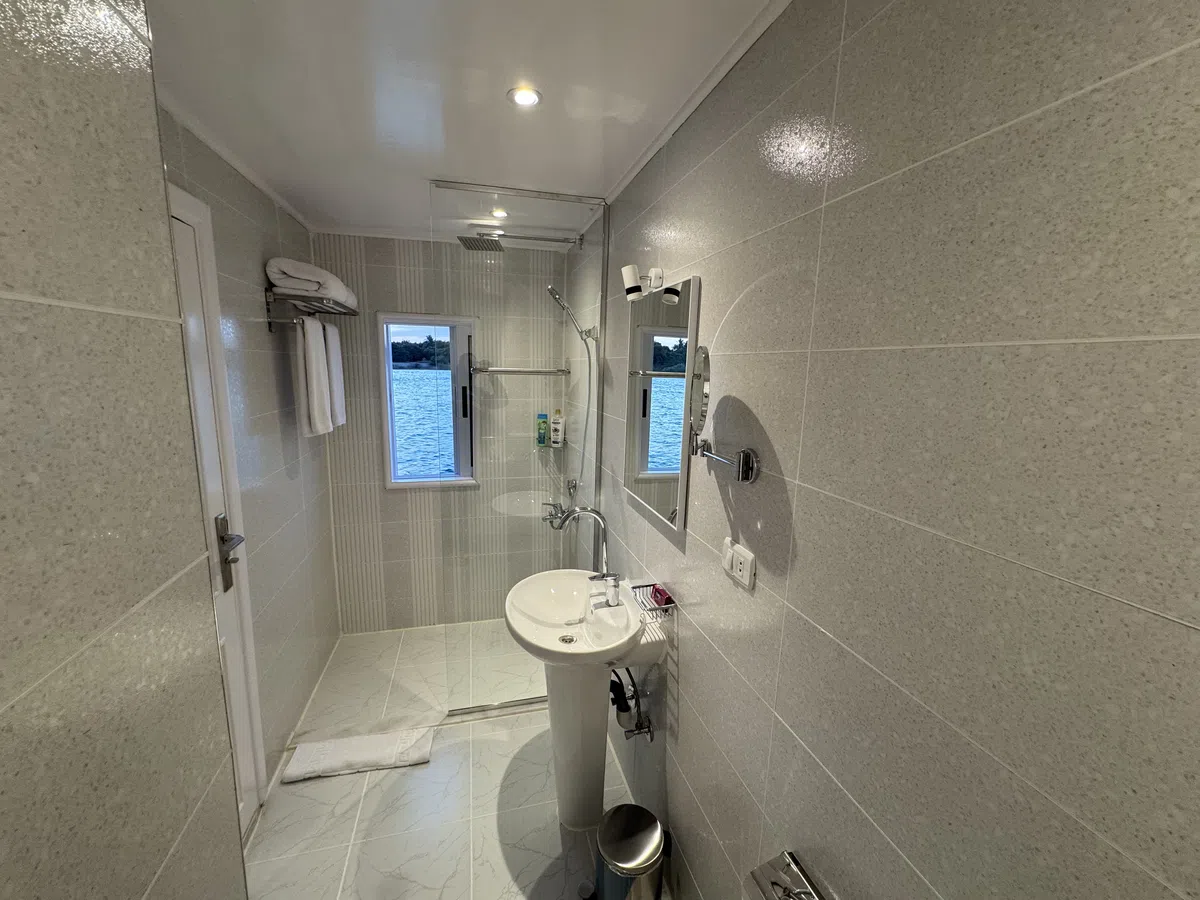 Dahabiya ensuite bathroom aboard Soul of the Nile luxury Nile cruise — 2027 Solar Eclipse trip