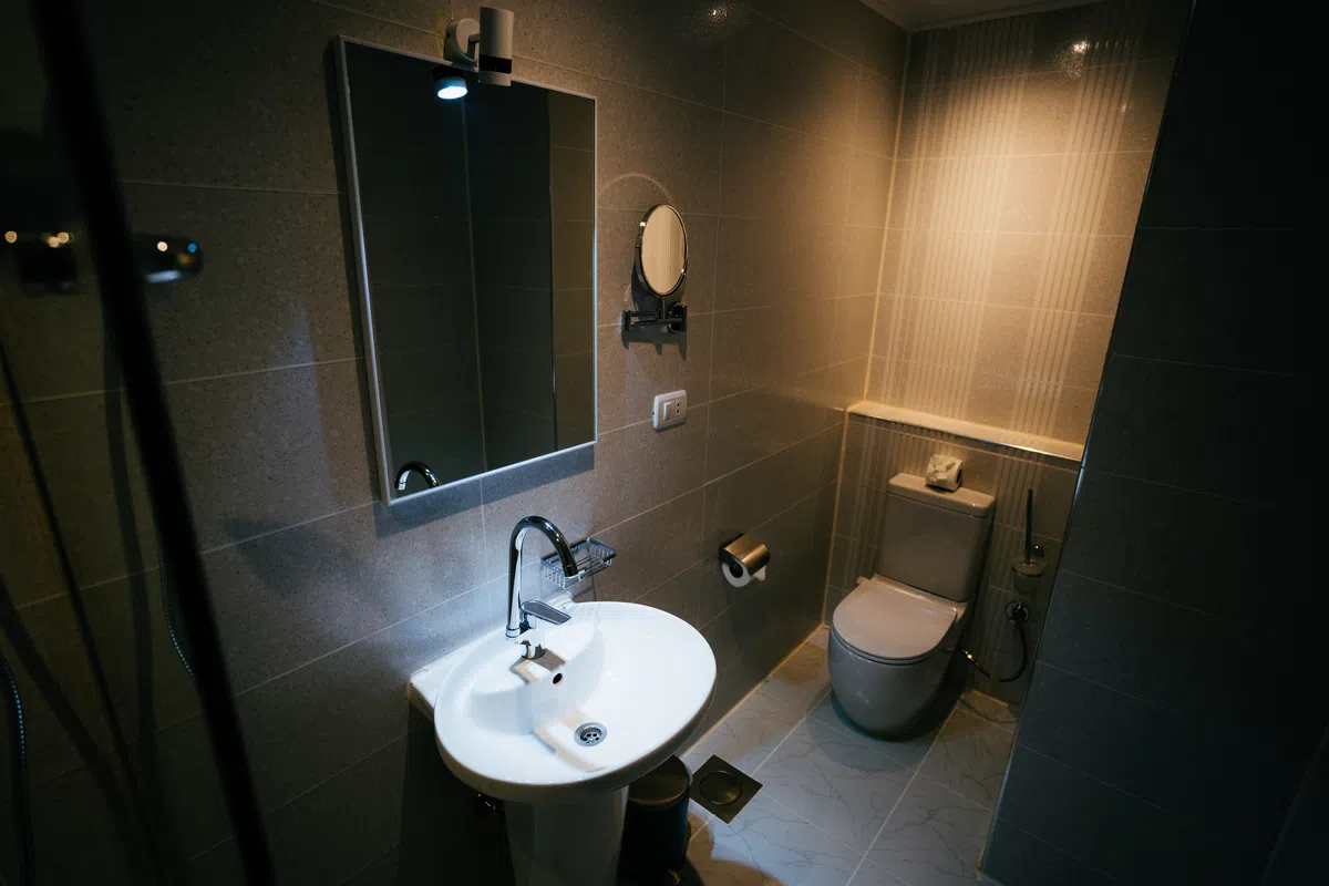 Dahabiya ensuite bathroom aboard Soul of the Nile luxury Nile cruise — 2027 Solar Eclipse trip