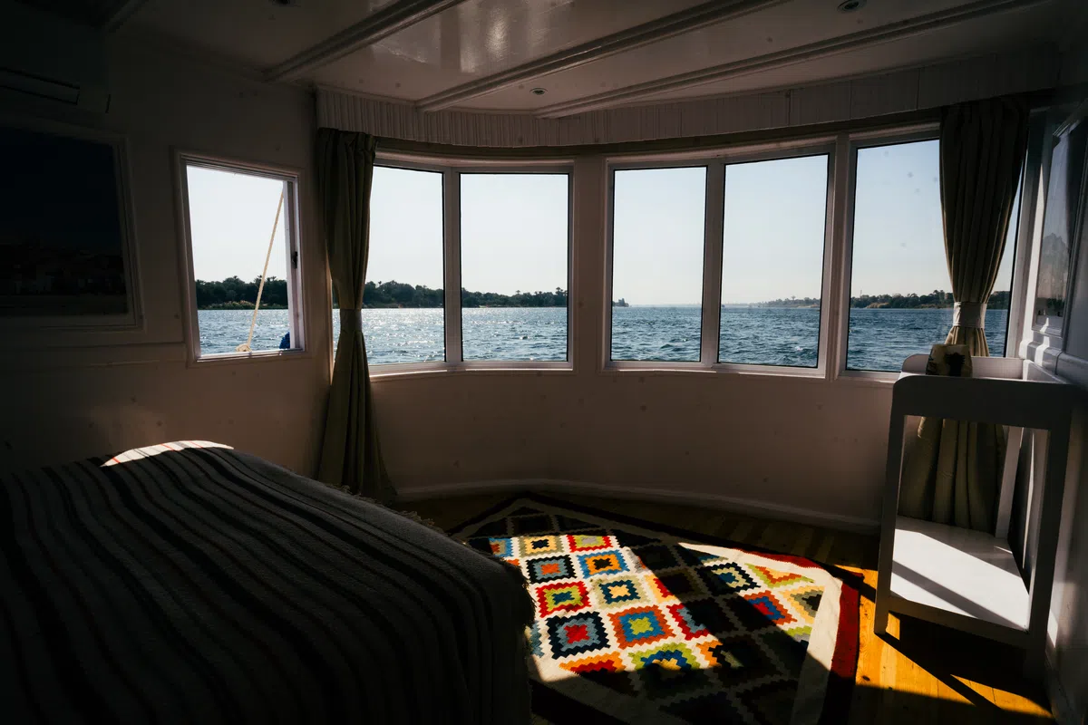 Dahabiya luxury suite aboard Soul of the Nile luxury Nile cruise — 2027 Solar Eclipse trip
