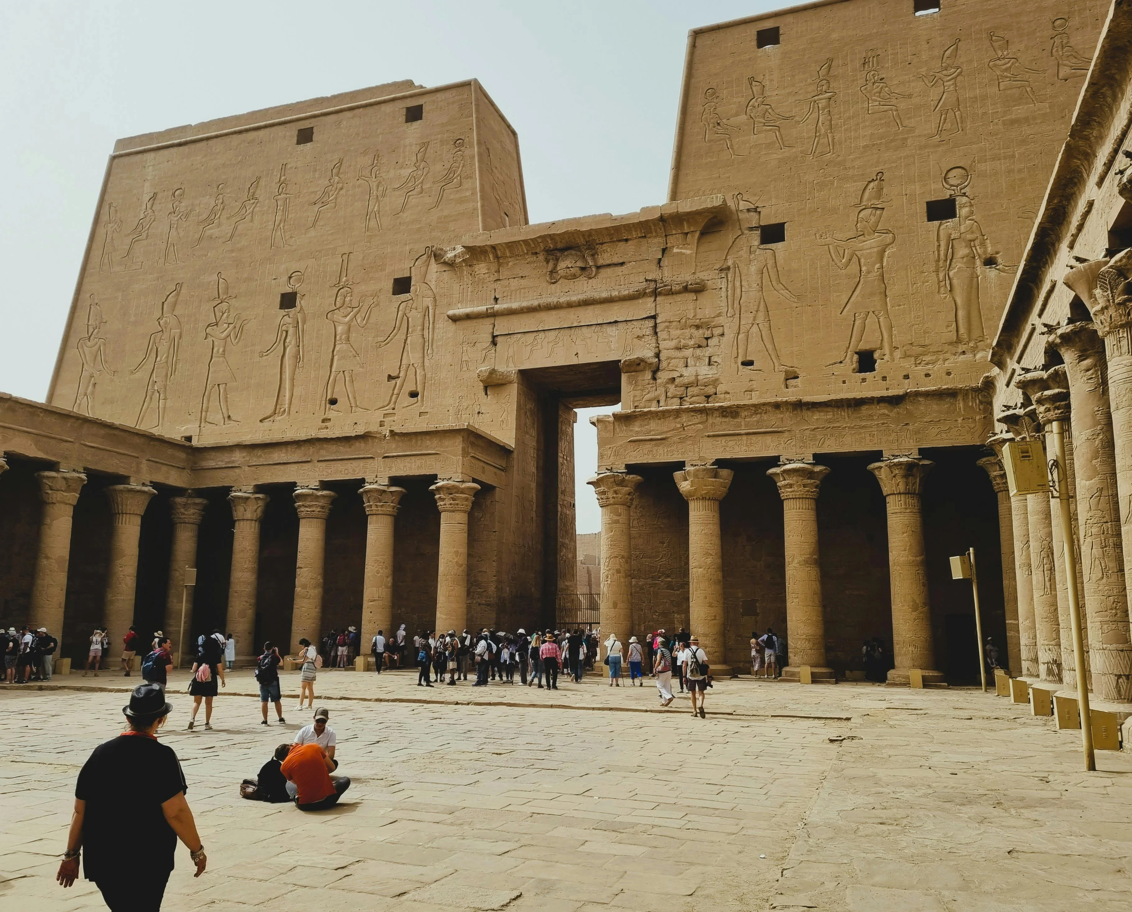 The well-preserved Temple of Horus in Edfu featuring ancient Egyptian architecture